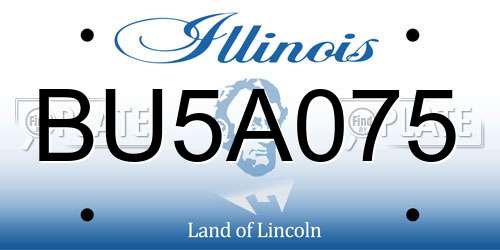 BU5A075 Illinois License Plate
