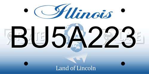 BU5A223 Illinois License Plate