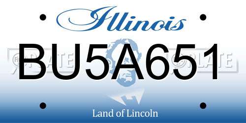 BU5A651 Illinois License Plate