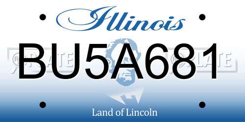 BU5A681 Illinois License Plate