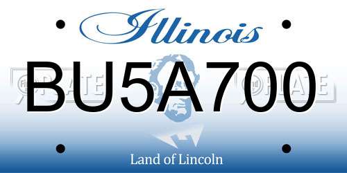 BU5A700 Illinois License Plate