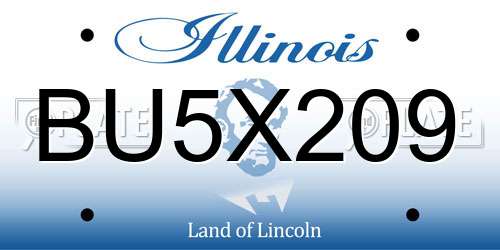 BU5X209 Illinois License Plate