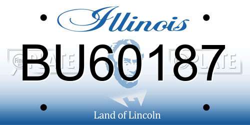BU60187 Illinois License Plate