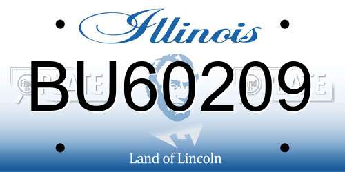 BU60209 Illinois License Plate