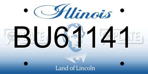 BU61141 Illinois License Plate