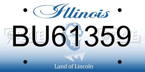 BU61359 Illinois License Plate