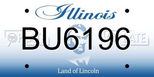 BU6196 Illinois License Plate