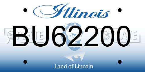 BU62200 Illinois License Plate