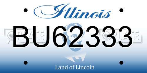 BU62333 Illinois License Plate