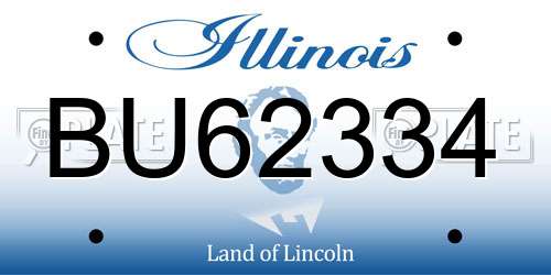 BU62334 Illinois License Plate