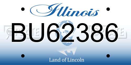 BU62386 Illinois License Plate