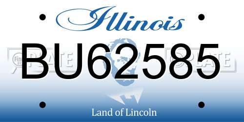 BU62585 Illinois License Plate