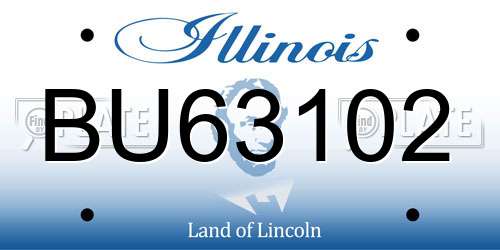 BU63102 Illinois License Plate