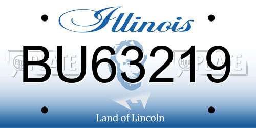 BU63219 Illinois License Plate