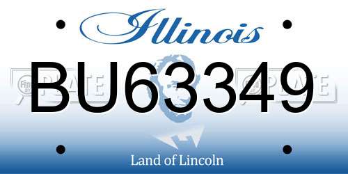 BU63349 Illinois License Plate