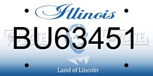 BU63451 Illinois License Plate