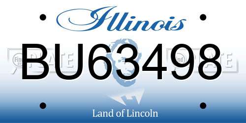 BU63498 Illinois License Plate