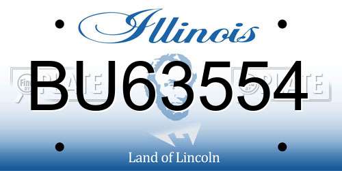 BU63554 Illinois License Plate