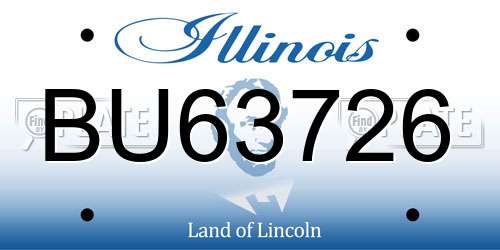 BU63726 Illinois License Plate