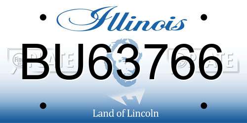 BU63766 Illinois License Plate