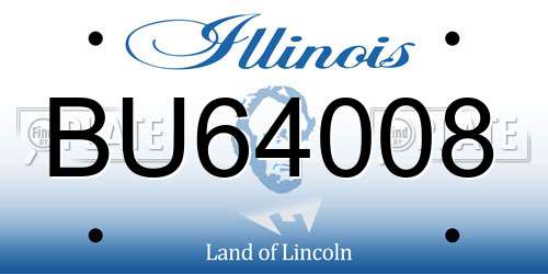 BU64008 Illinois License Plate
