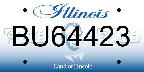 BU64423 Illinois License Plate