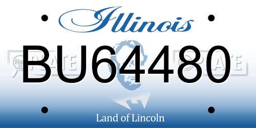 BU64480 Illinois License Plate