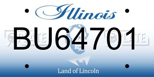 BU64701 Illinois License Plate