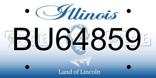 BU64859 Illinois License Plate
