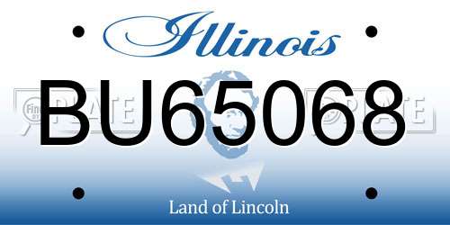 BU65068 Illinois License Plate