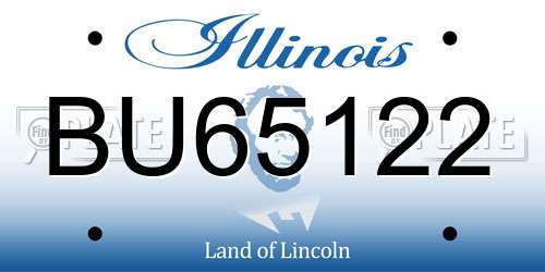 BU65122 Illinois License Plate