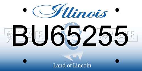 BU65255 Illinois License Plate