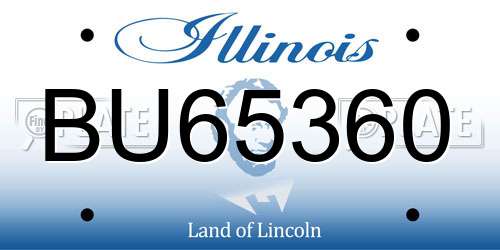 BU65360 Illinois License Plate