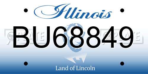 BU68849 Illinois License Plate