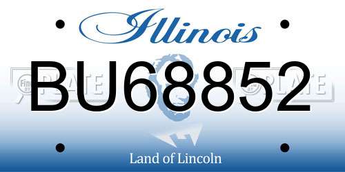 BU68852 Illinois License Plate