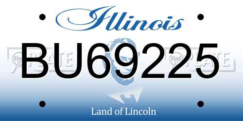 BU69225 Illinois License Plate
