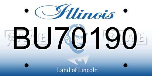 BU70190 Illinois License Plate