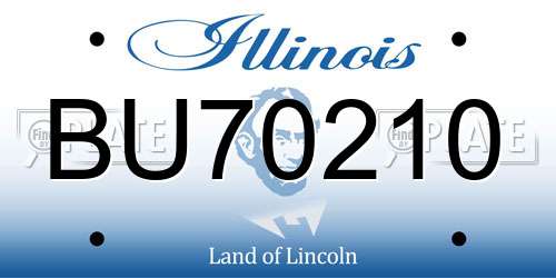 BU70210 Illinois License Plate