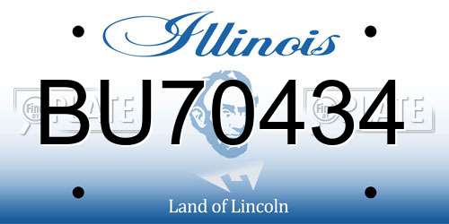 BU70434 Illinois License Plate