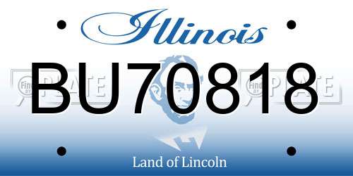 BU70818 Illinois License Plate