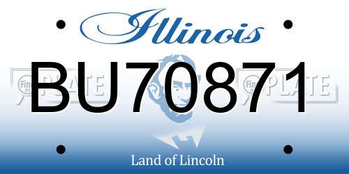 BU70871 Illinois License Plate