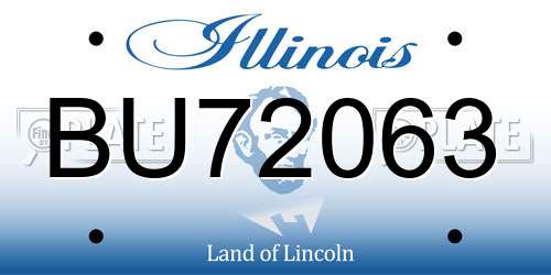 BU72063 Illinois License Plate