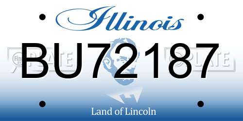 BU72187 Illinois License Plate