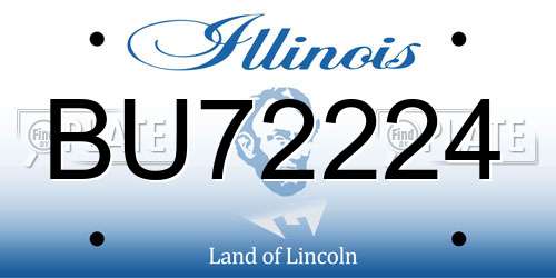 BU72224 Illinois License Plate