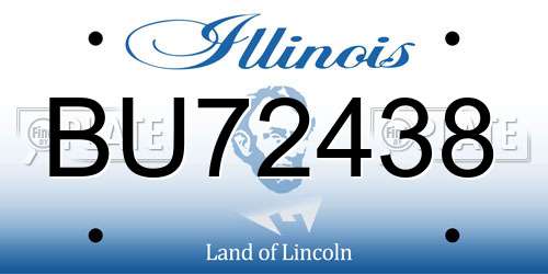 BU72438 Illinois License Plate