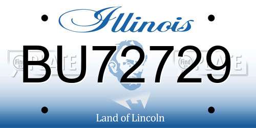 BU72729 Illinois License Plate