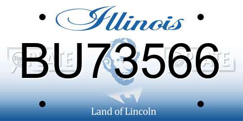 BU73566 Illinois License Plate