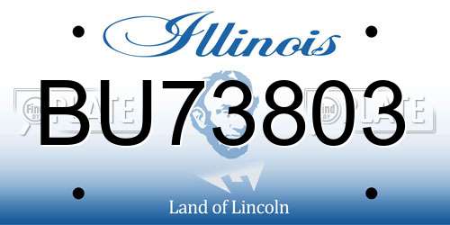 BU73803 Illinois License Plate