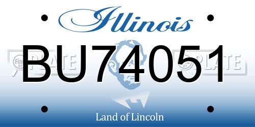 BU74051 Illinois License Plate