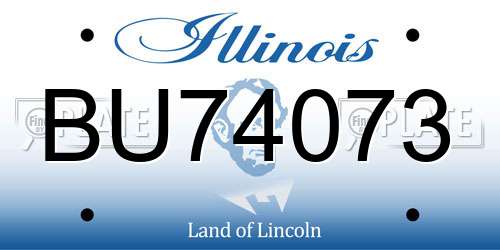 BU74073 Illinois License Plate